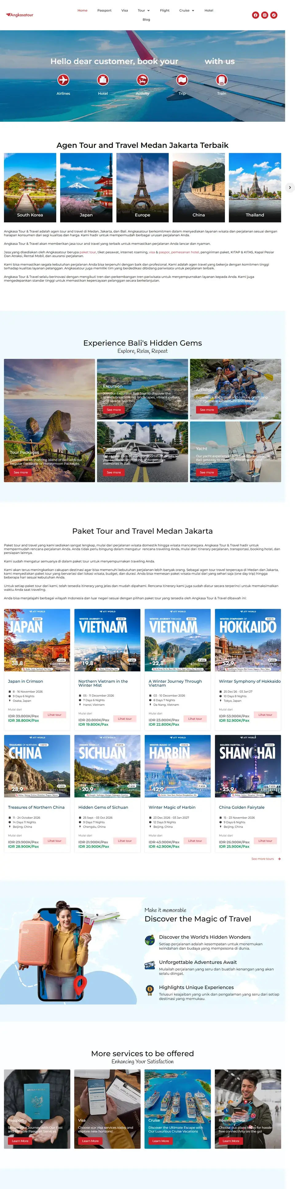 Tangkapan layar halaman penuh website Angkasa Tour & Travel