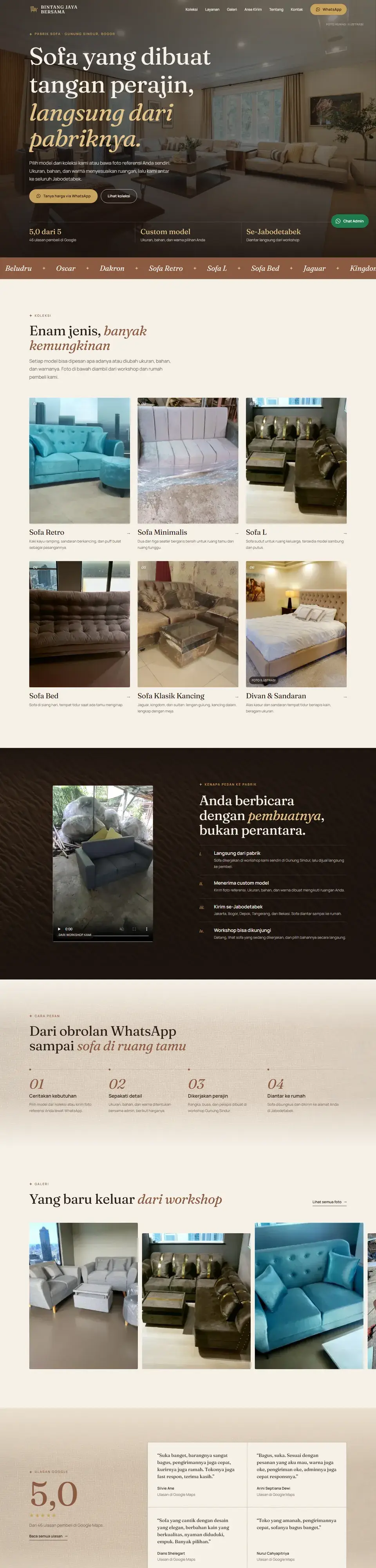 Tangkapan layar halaman penuh website Bintang Jaya Bersama
