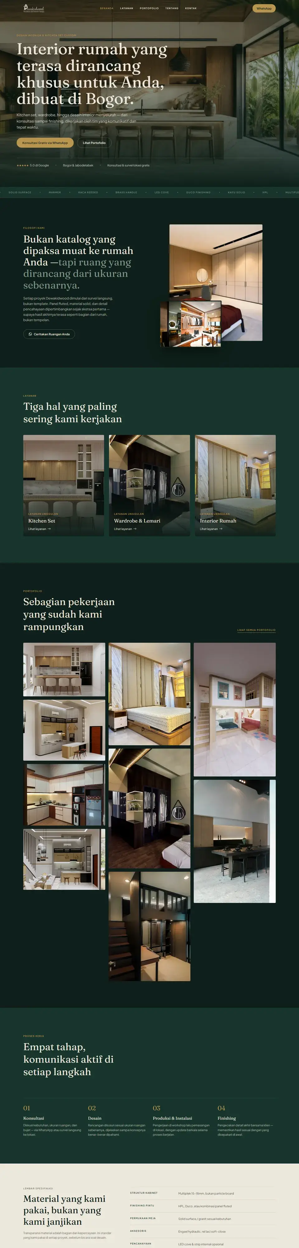 Tangkapan layar halaman penuh website Dewakidwood