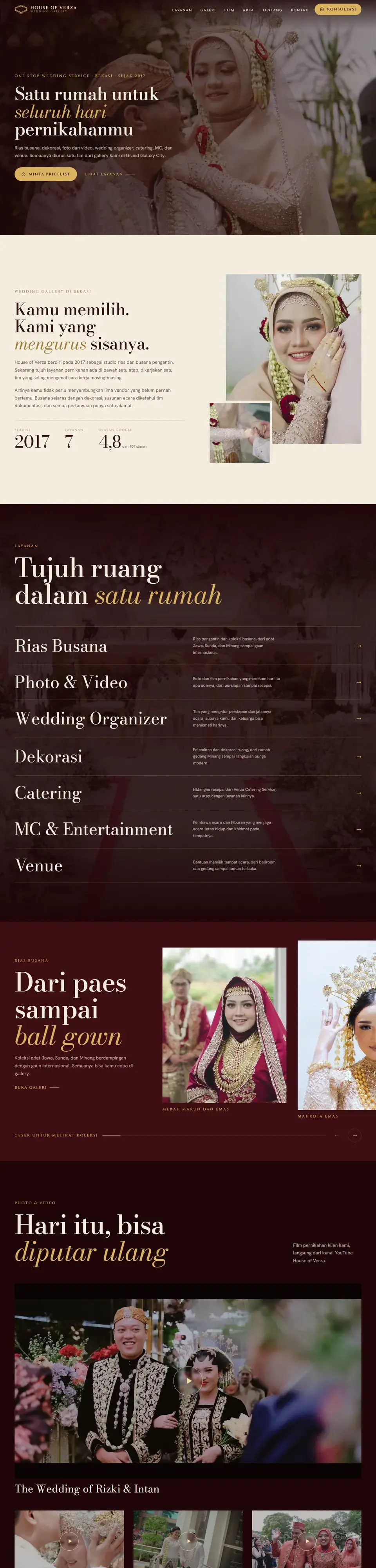 Tangkapan layar halaman penuh website House of Verza