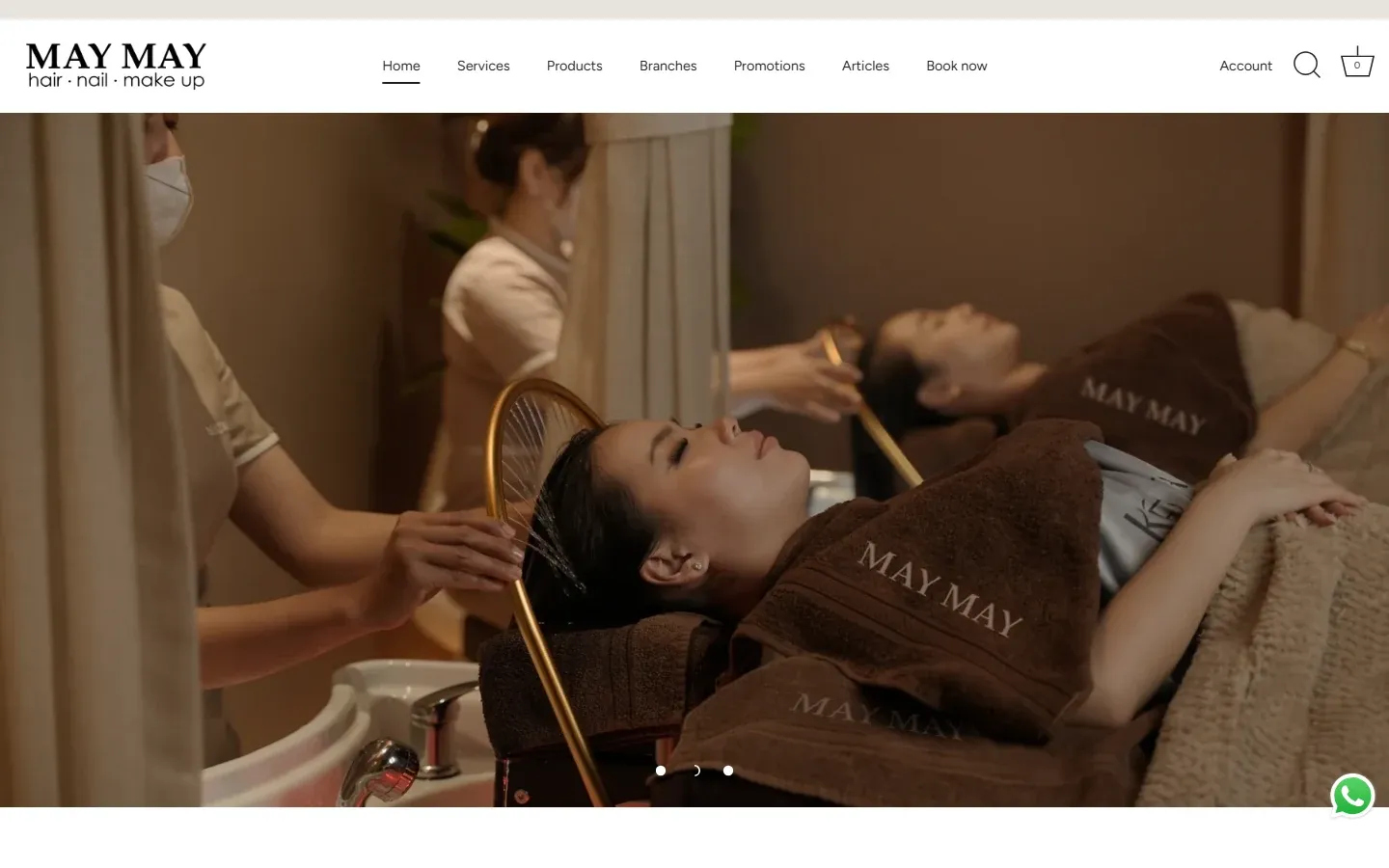 Contoh website klinik kecantikan, salon, dan makeup artist: May May Salon