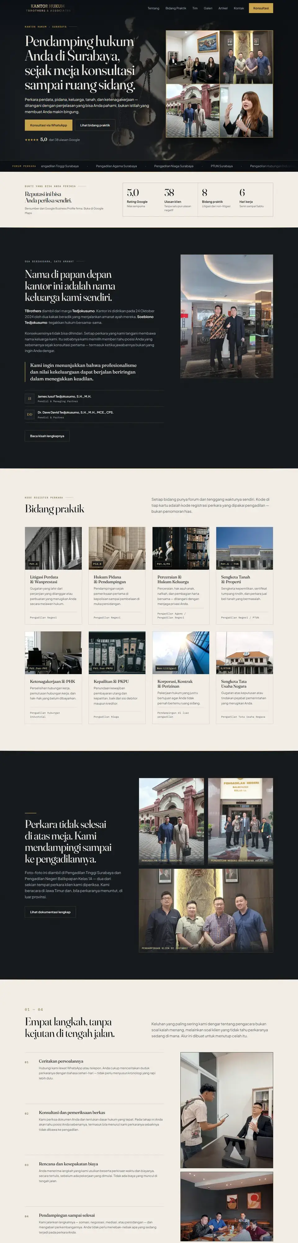 Tangkapan layar halaman penuh website TBrothers & Associates