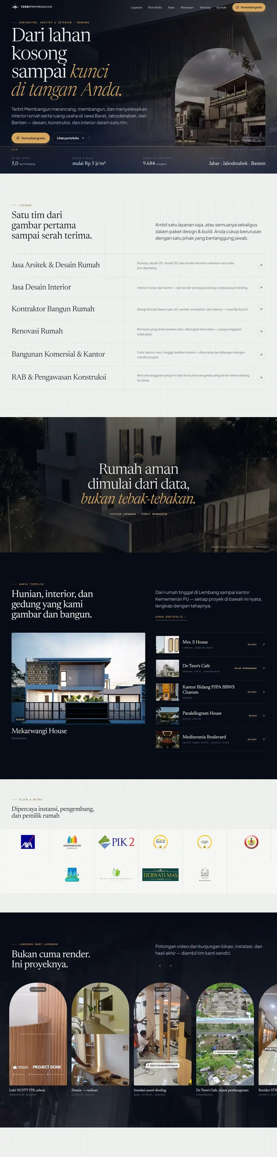 Tangkapan layar halaman penuh website Terbit Membangun